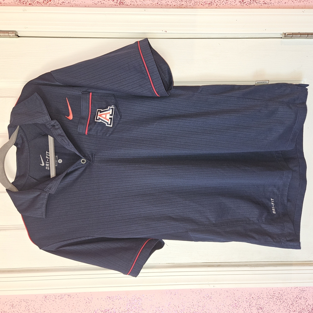 Nike Blue Polo Shirt with Red Accents